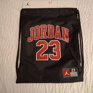 Jordan Black Bag with Red and White Logo